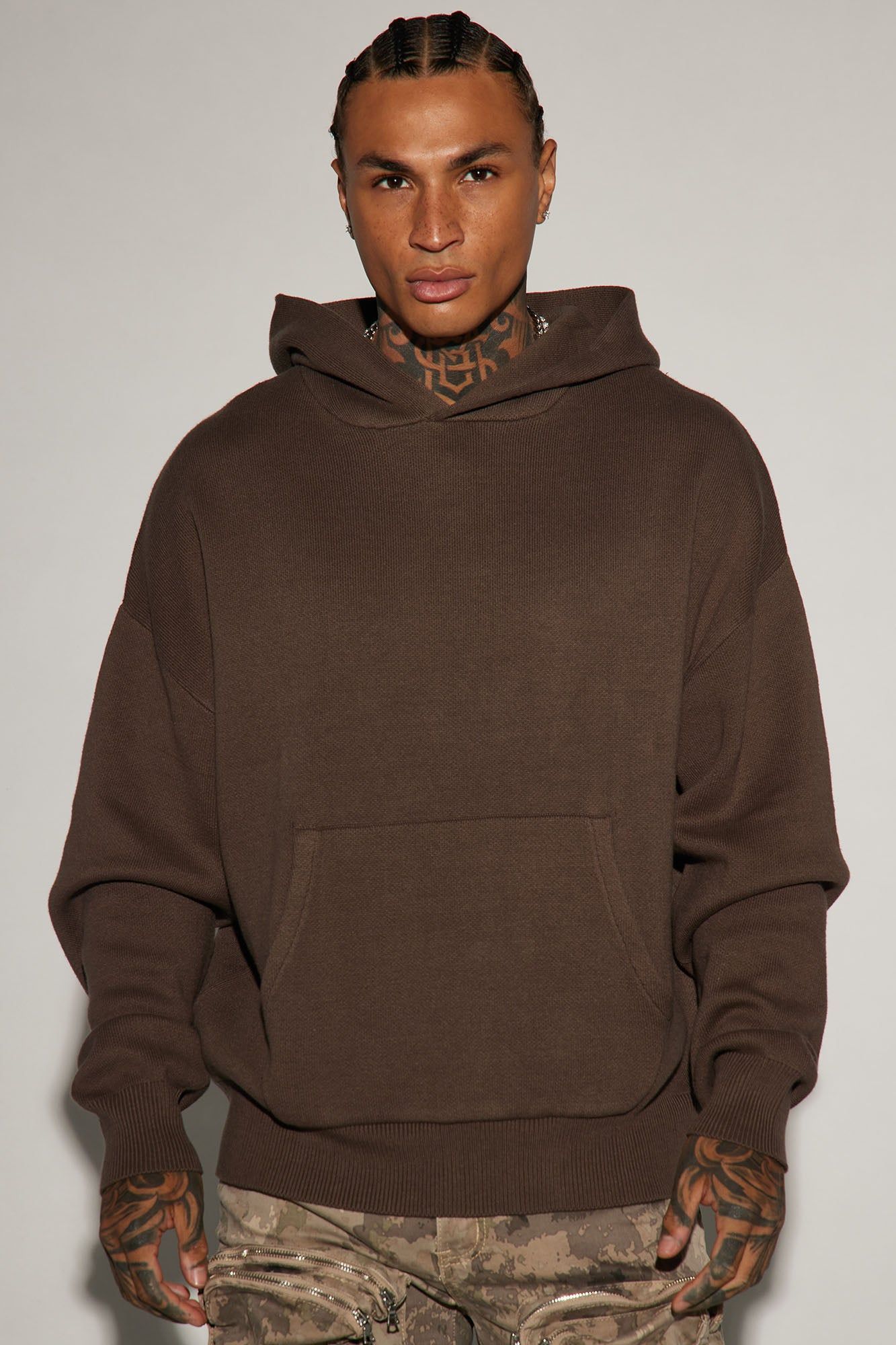 Heavyweight Sweater Hoodie - Brown sold by Fashion Nova