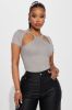 Make It Last Bodysuit - Slate Grey sold by Fashion Nova