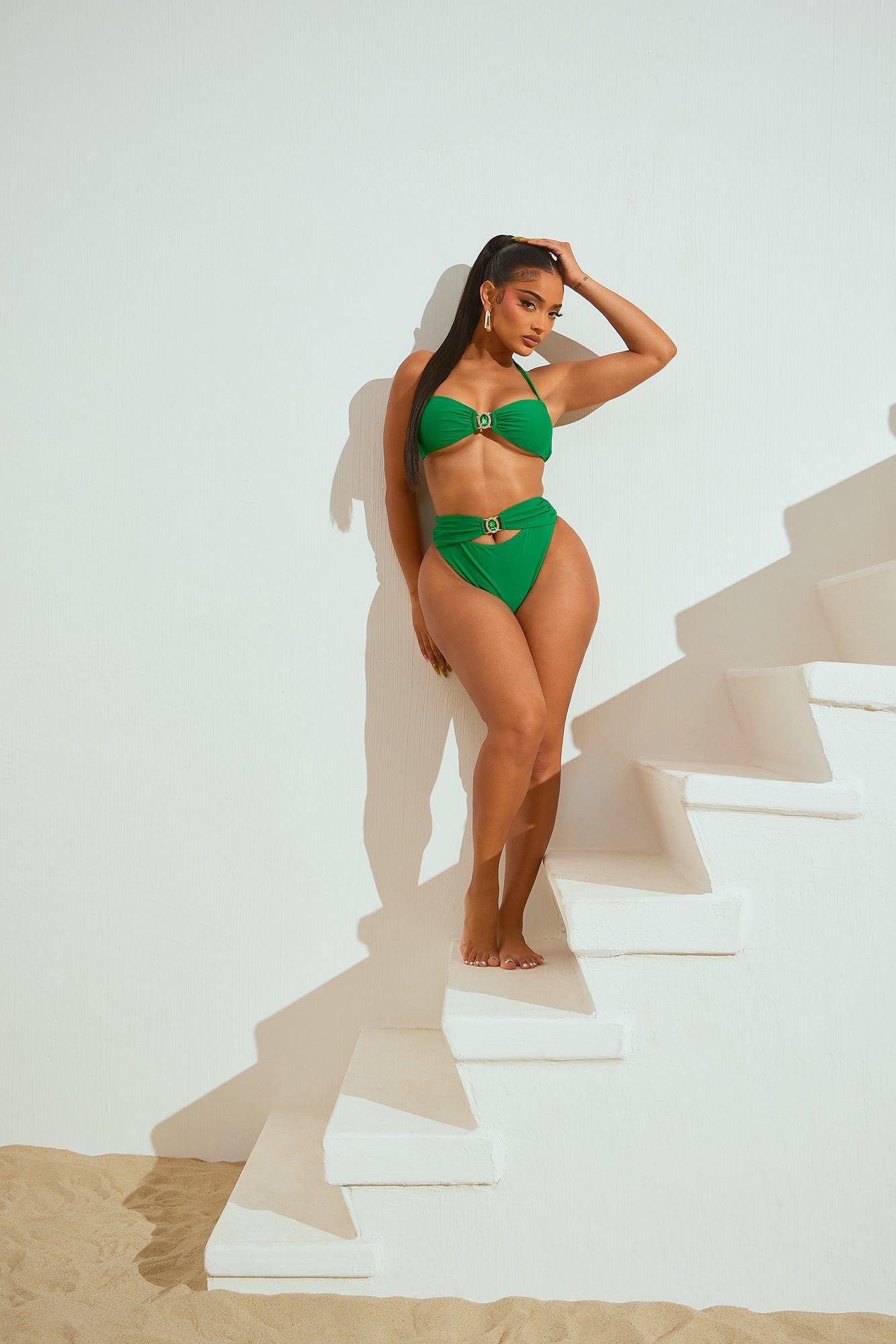 Amour In Paradise Crystal 2 Piece Bikini - Emerald sold by Fashion Nova product image thumbnail 2