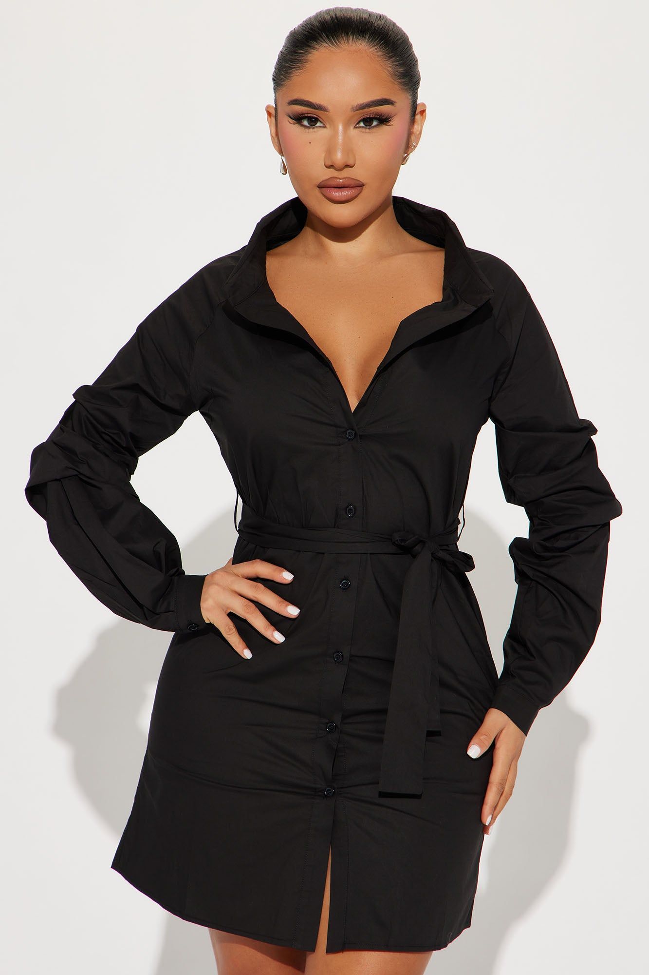 Isabel Shirt Mini Dress - Black sold by Fashion Nova product image thumbnail 2