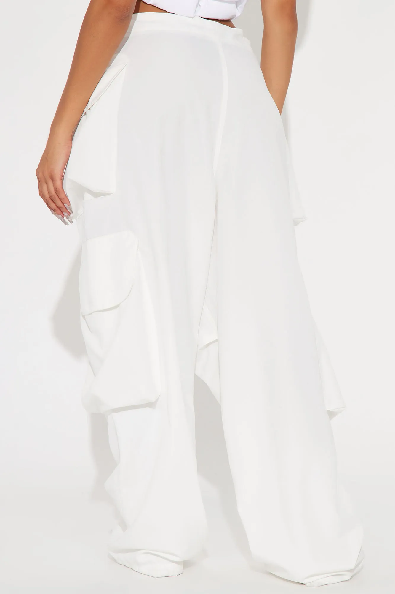 Angel Numbers Baggy Cargo Pants - White sold by Fashion Nova product image thumbnail 4
