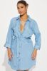 Denise Chambray Shirt Dress - Light Wash sold by Fashion Nova