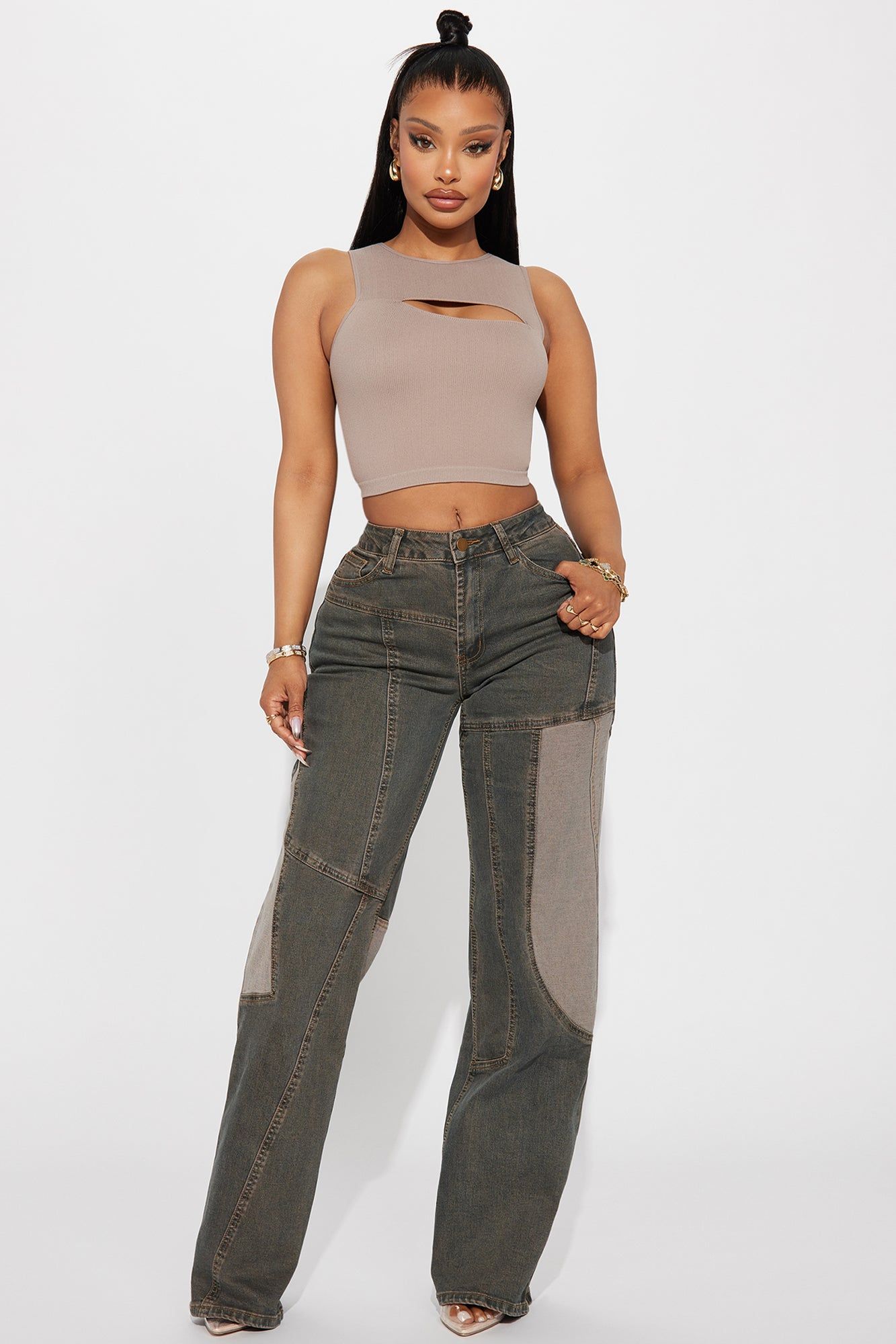Chacen Cut Out Top - Grey sold by Fashion Nova product image thumbnail 2