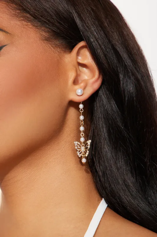 Summer Opal Linear Earrings - Gold sold by Fashion Nova