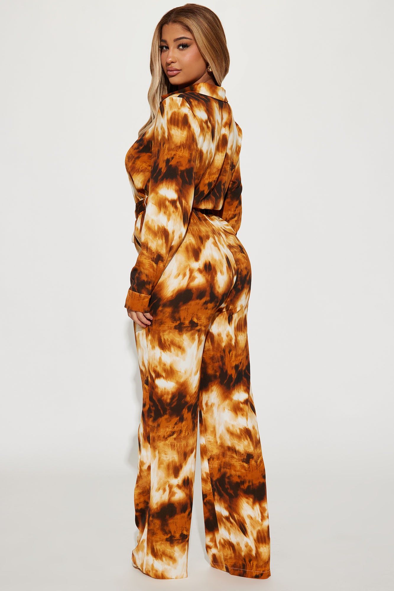 Never Lonely Tie Dye Jumpsuit - Brown/combo sold by Fashion Nova product image thumbnail 3