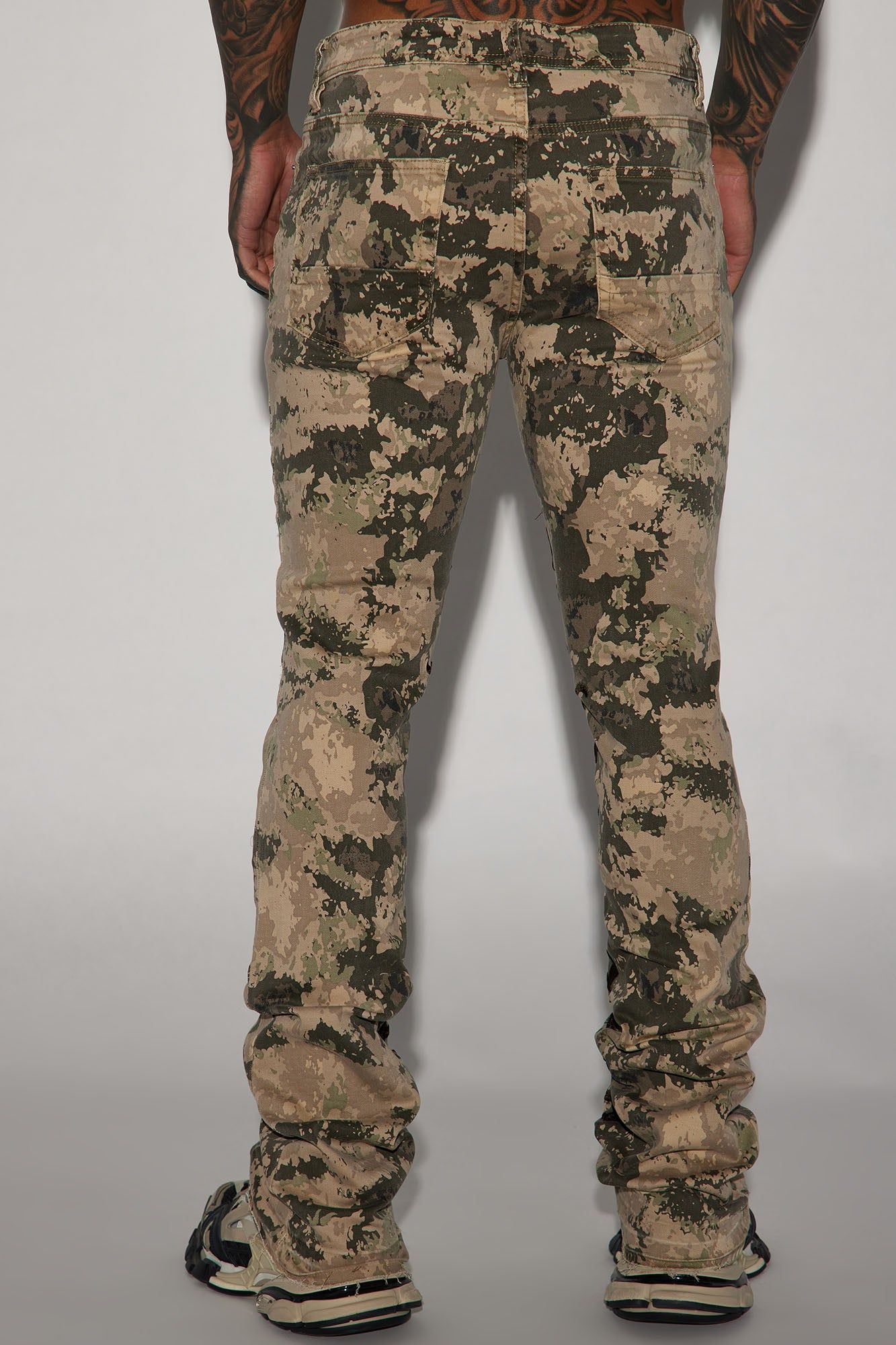 Ruthless Embroidered Stacked Skinny Flare Pants - Green/combo sold by Fashion Nova product image thumbnail 6