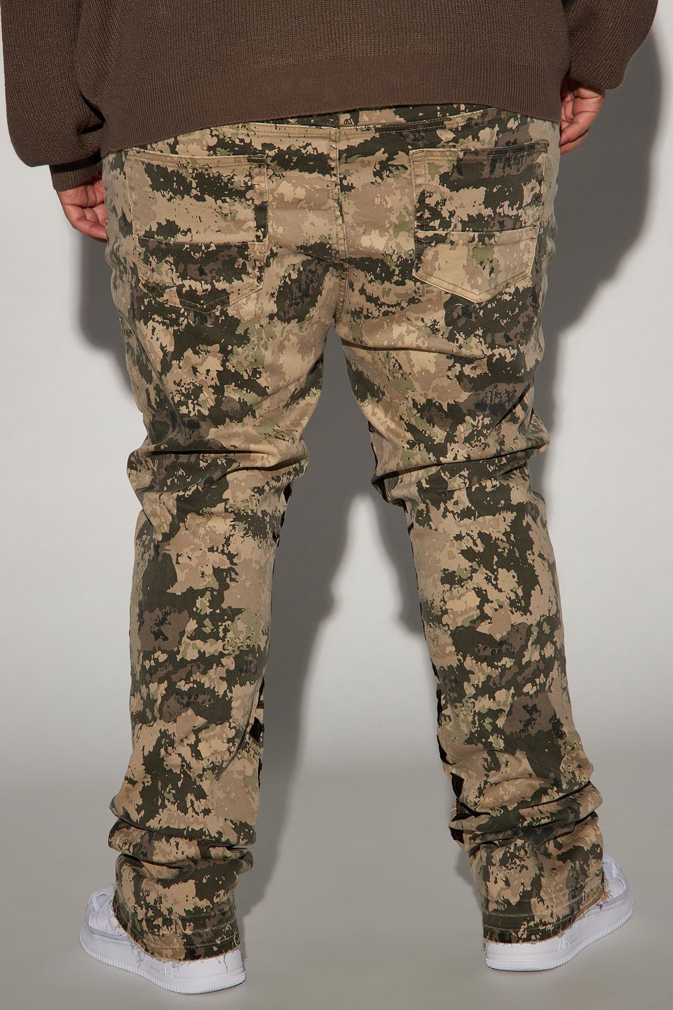 Ruthless Embroidered Stacked Skinny Flare Pants - Green/combo sold by Fashion Nova product image thumbnail 9