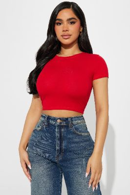 Sadie Short Sleeve Tee - Red sold by Fashion Nova