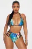 Betsy Strappy 3 Piece Bikini Set - Green/combo sold by Fashion Nova