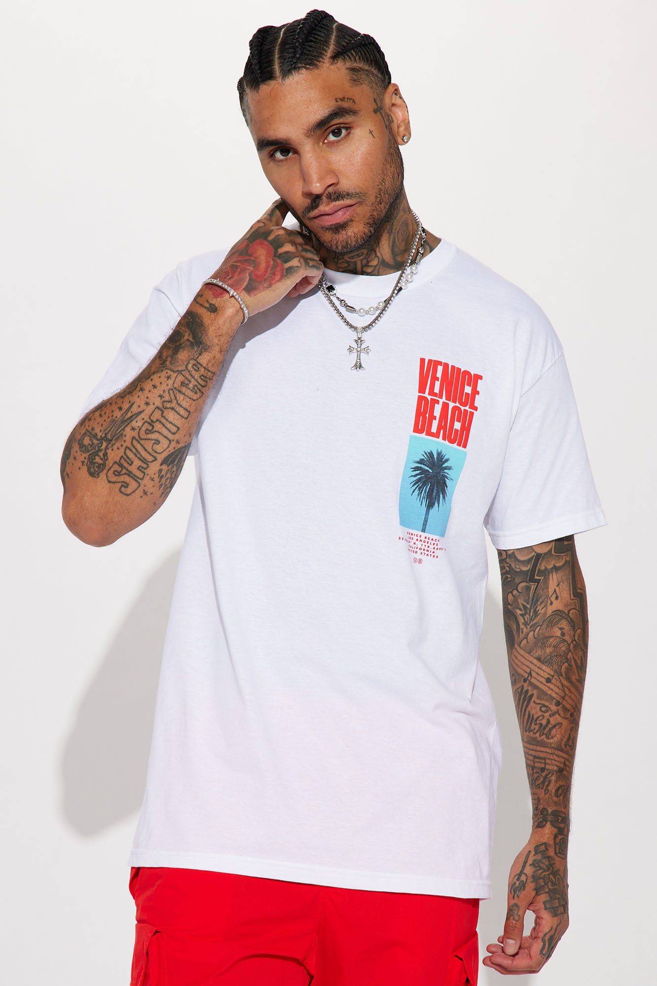 Venice Beach LA Short Sleeve Tee - White sold by Fashion Nova