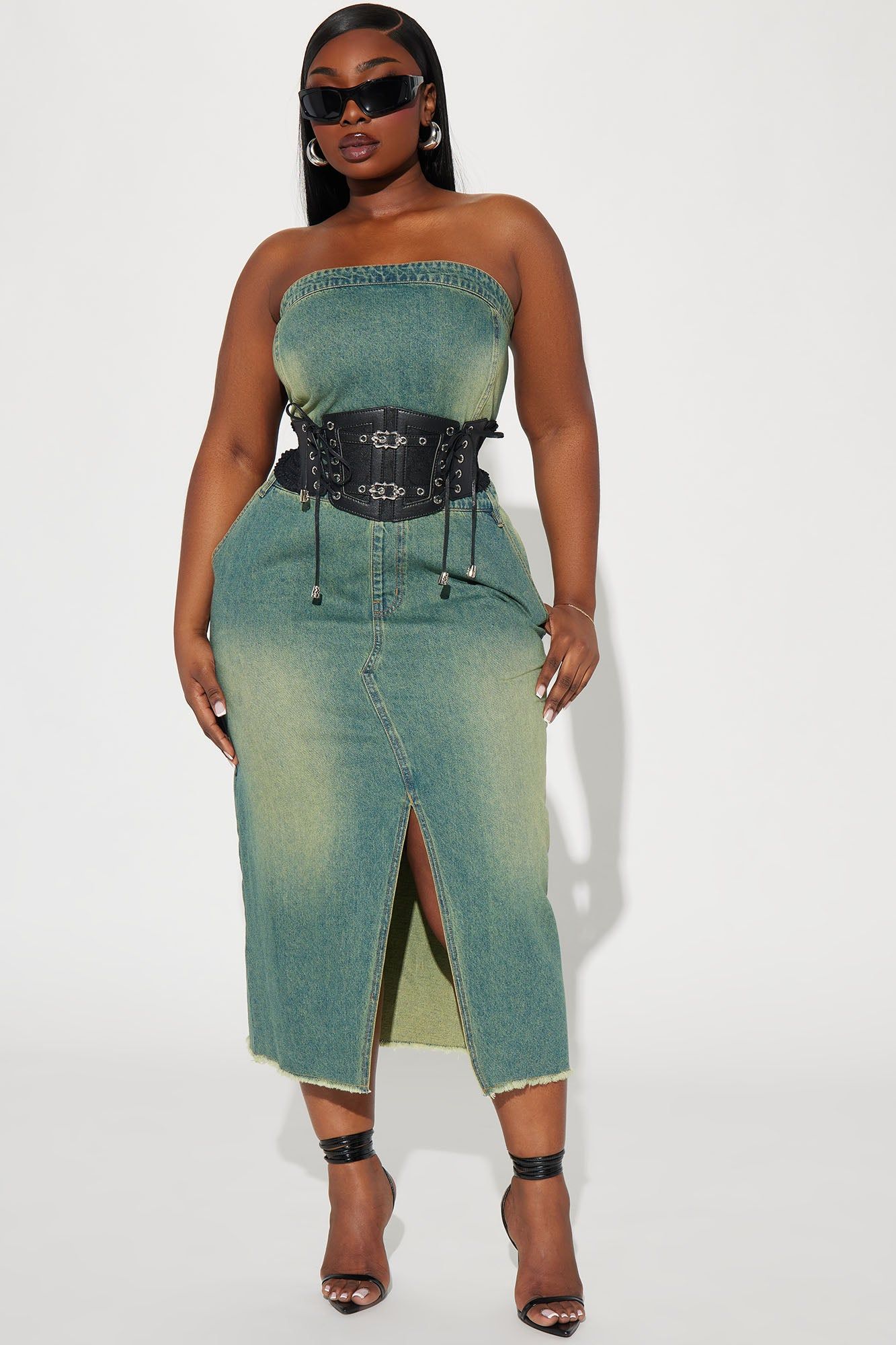 Lia Denim Midi Dress - Medium Wash sold by Fashion Nova product image thumbnail 4