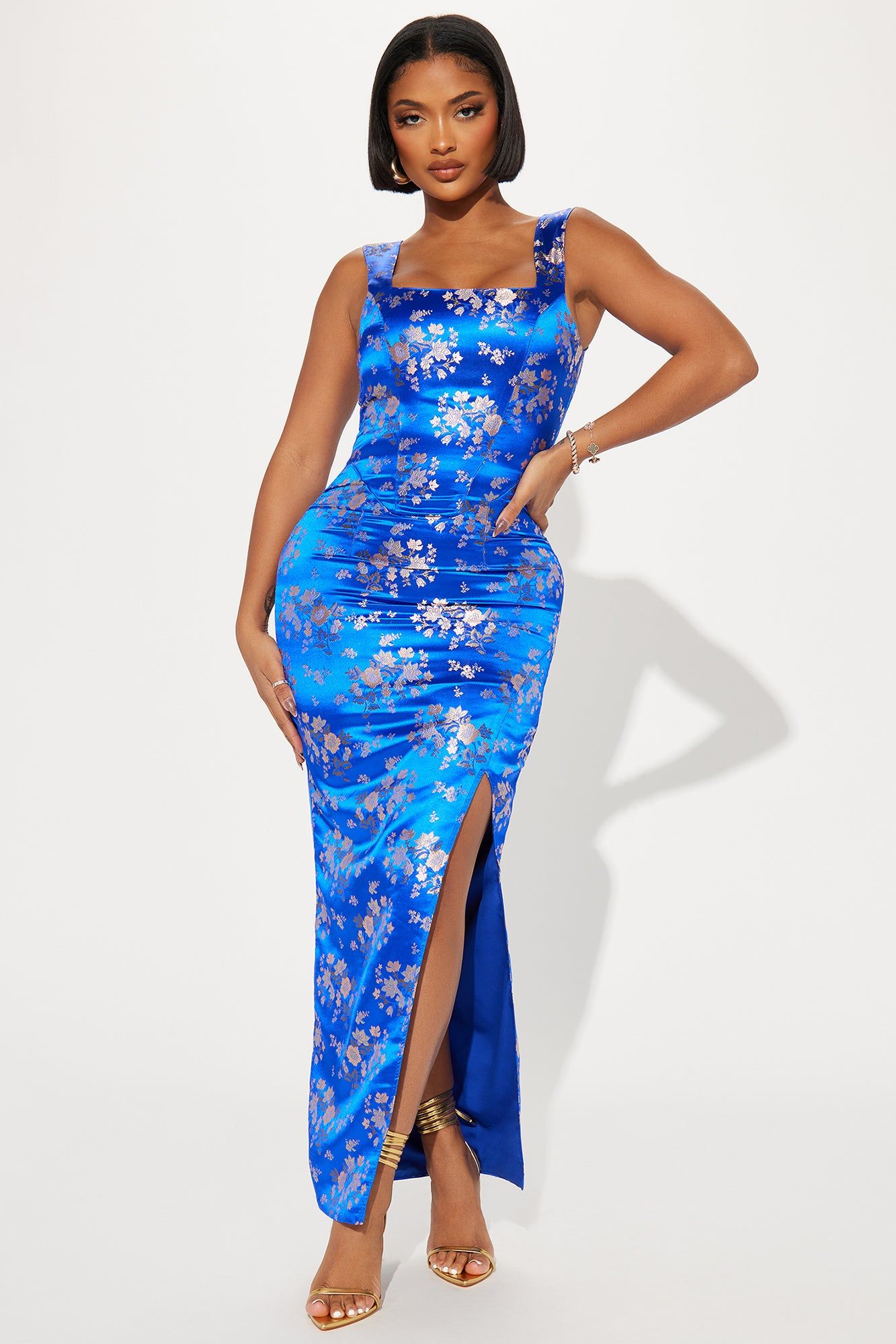 Leilani Satin Maxi Dress - Royal sold by Fashion Nova