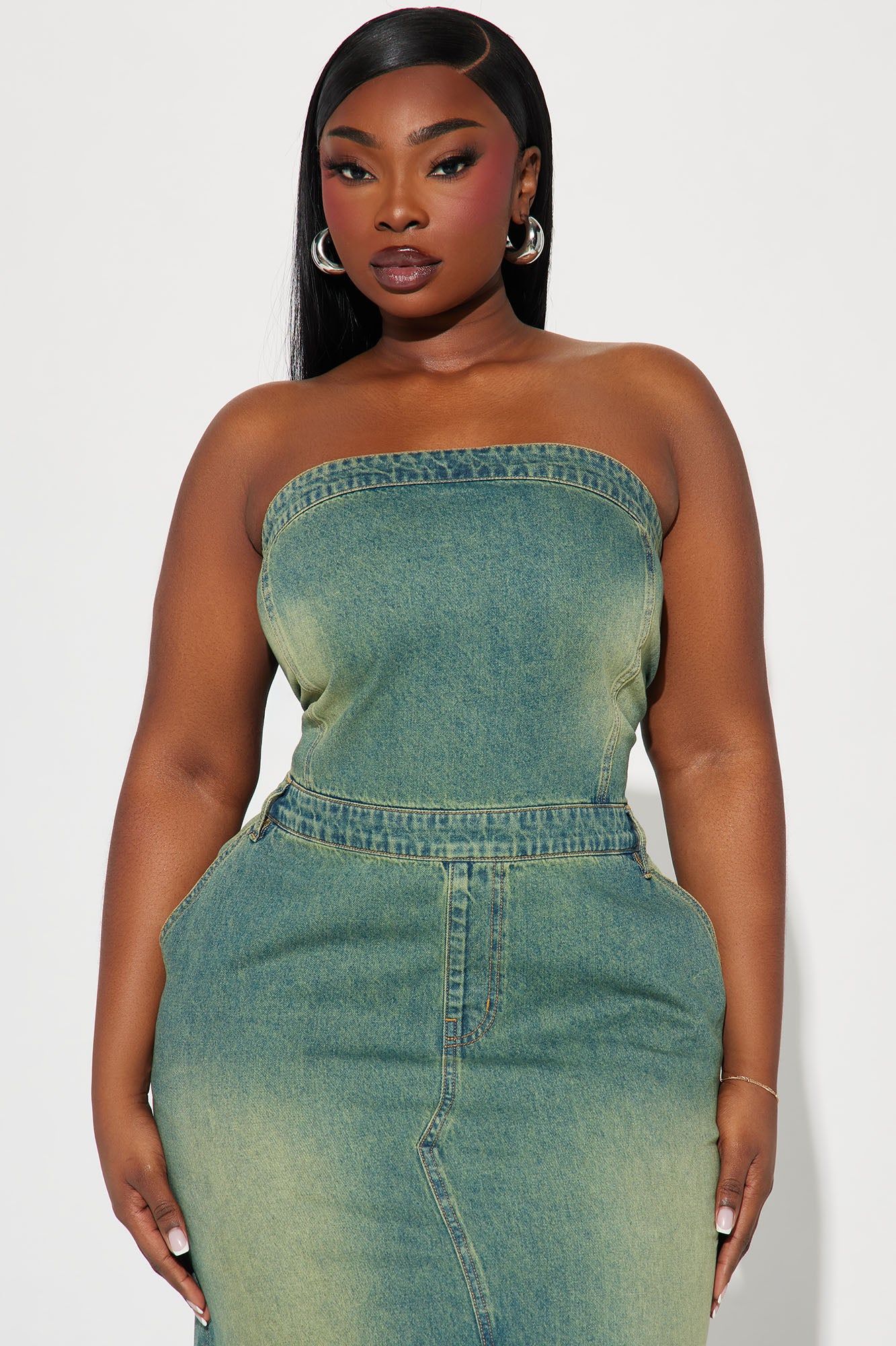 Lia Denim Midi Dress - Medium Wash sold by Fashion Nova product image thumbnail 5