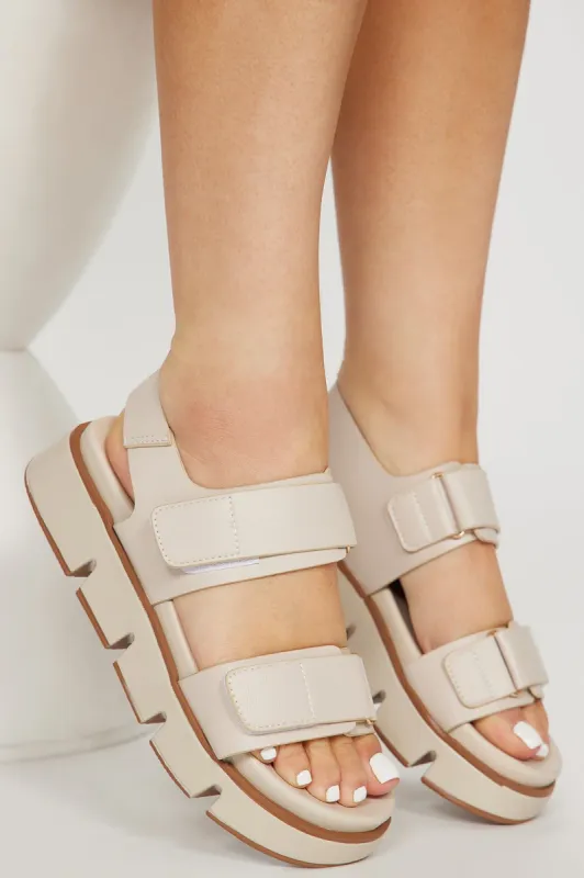 Casual Sunday Platform Sandals - Sand sold by Fashion Nova
