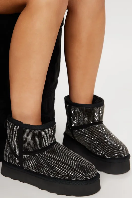 Galene Embellished Booties - Black/Silver sold by Fashion Nova