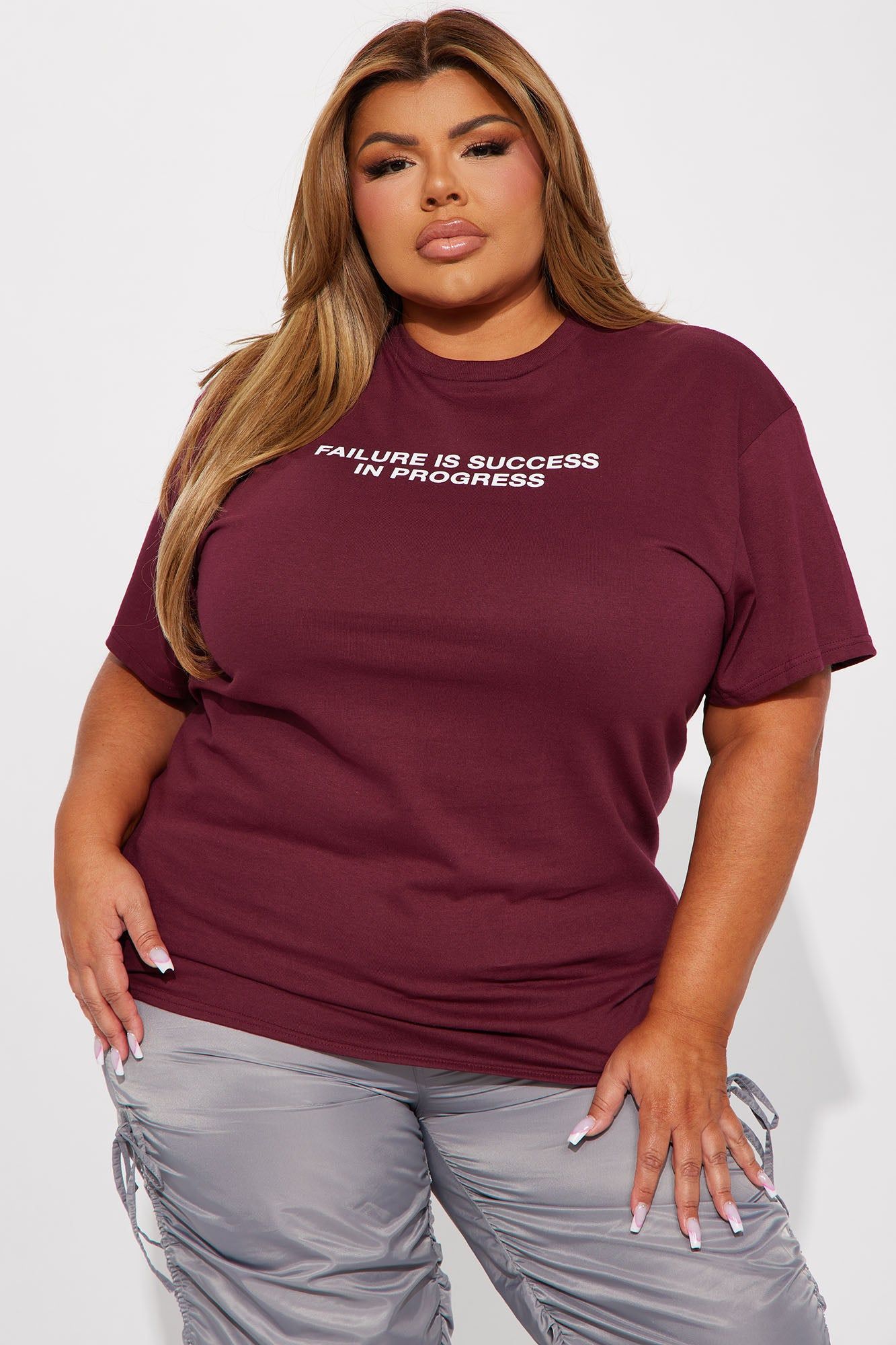 Success In Progress Graphic Tshirt - Wine sold by Fashion Nova product image thumbnail 4