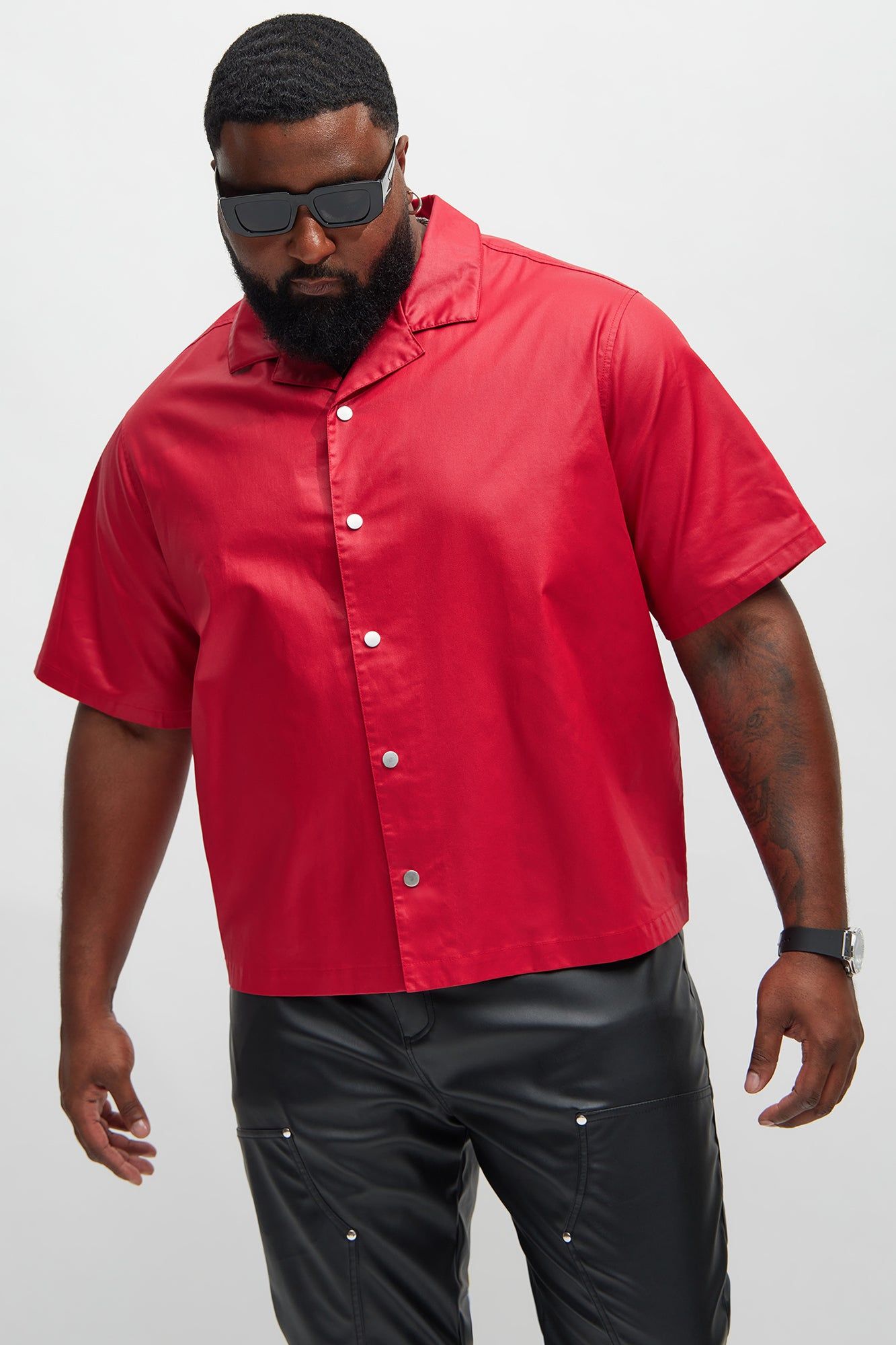 Cedrus Waxed Shirt - Red sold by Fashion Nova product image thumbnail 5