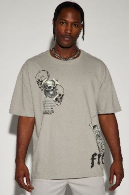 Freedom Oversized Short Sleeve Tee - Grey sold by Fashion Nova