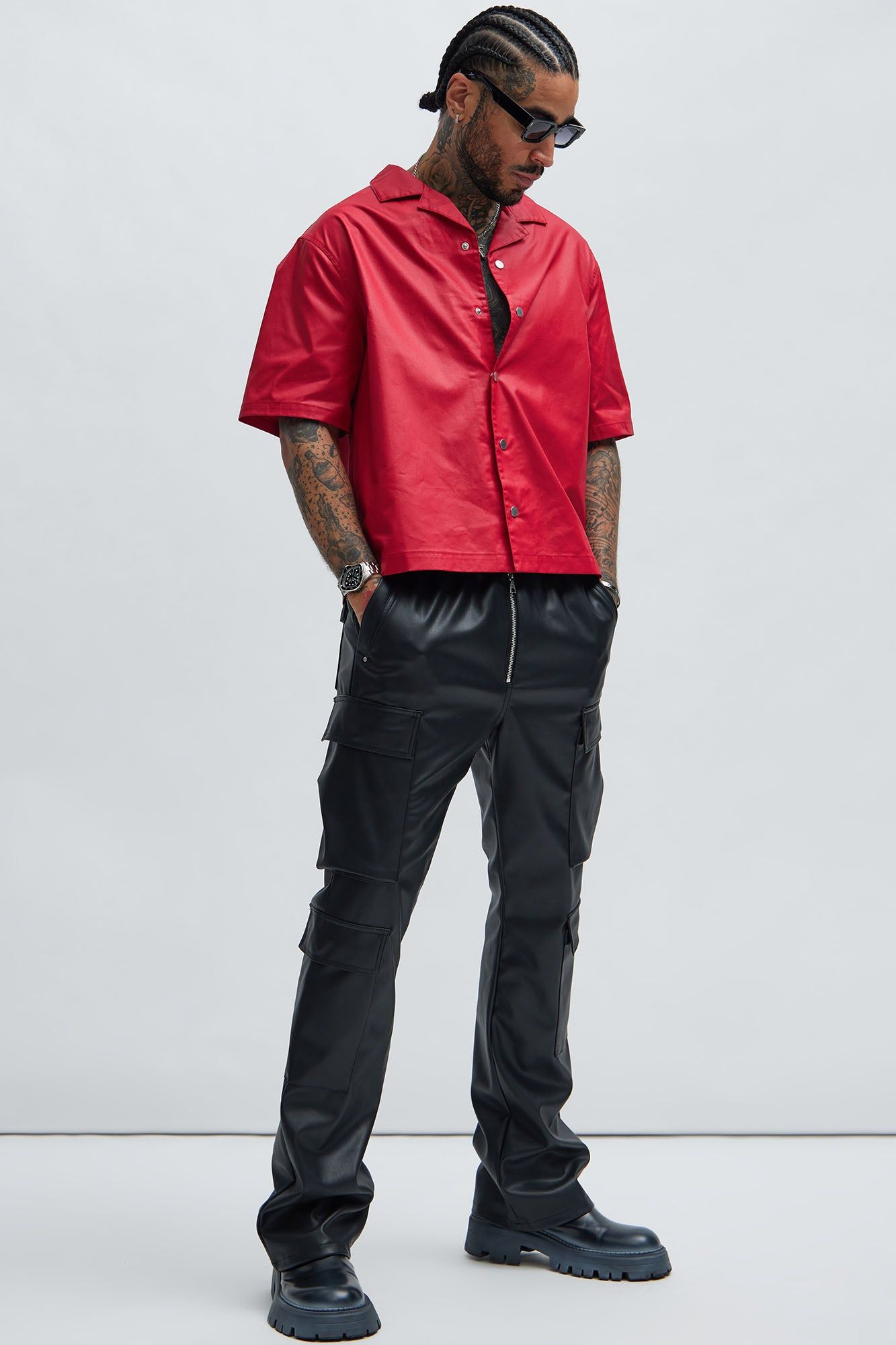 Cedrus Waxed Shirt - Red sold by Fashion Nova product image thumbnail 2