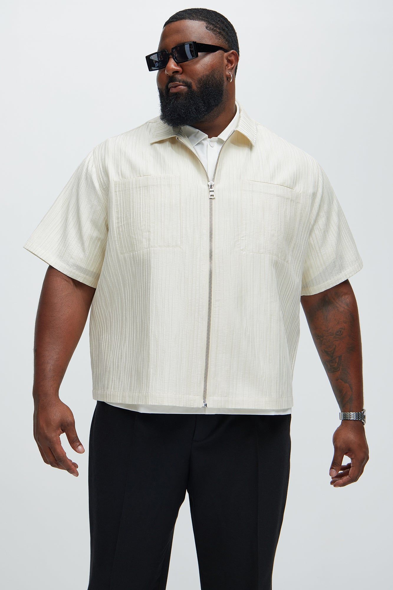 Niles Textured Shirt - Cream sold by Fashion Nova product image thumbnail 5