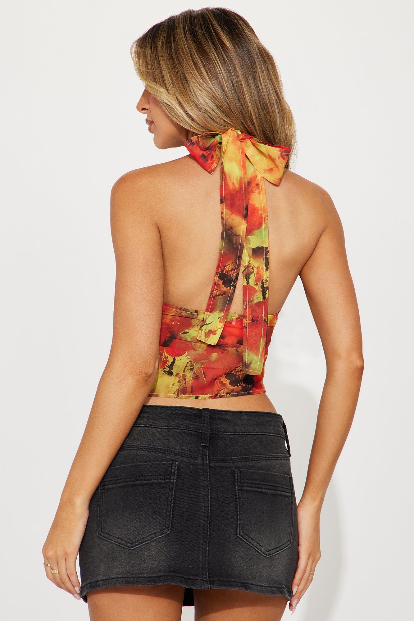 Stunning Sunset Halter Top - Yellow/combo sold by Fashion Nova product image thumbnail 3