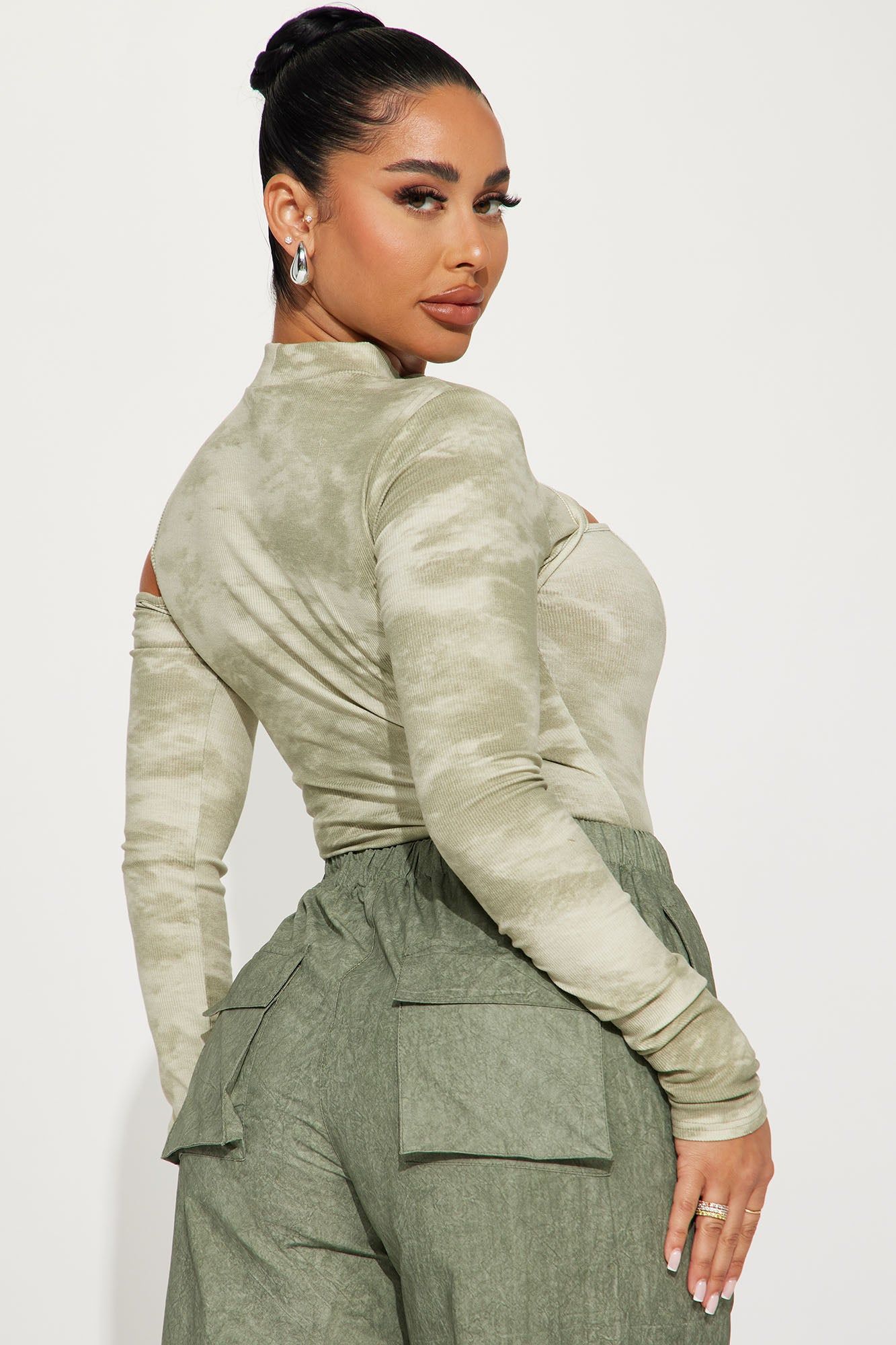 Call It What It Is Bodysuit - Olive/combo sold by Fashion Nova product image thumbnail 4