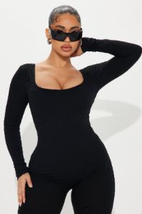 Ava Flare Shapewear Jumpsuit - Black sold by Fashion Nova