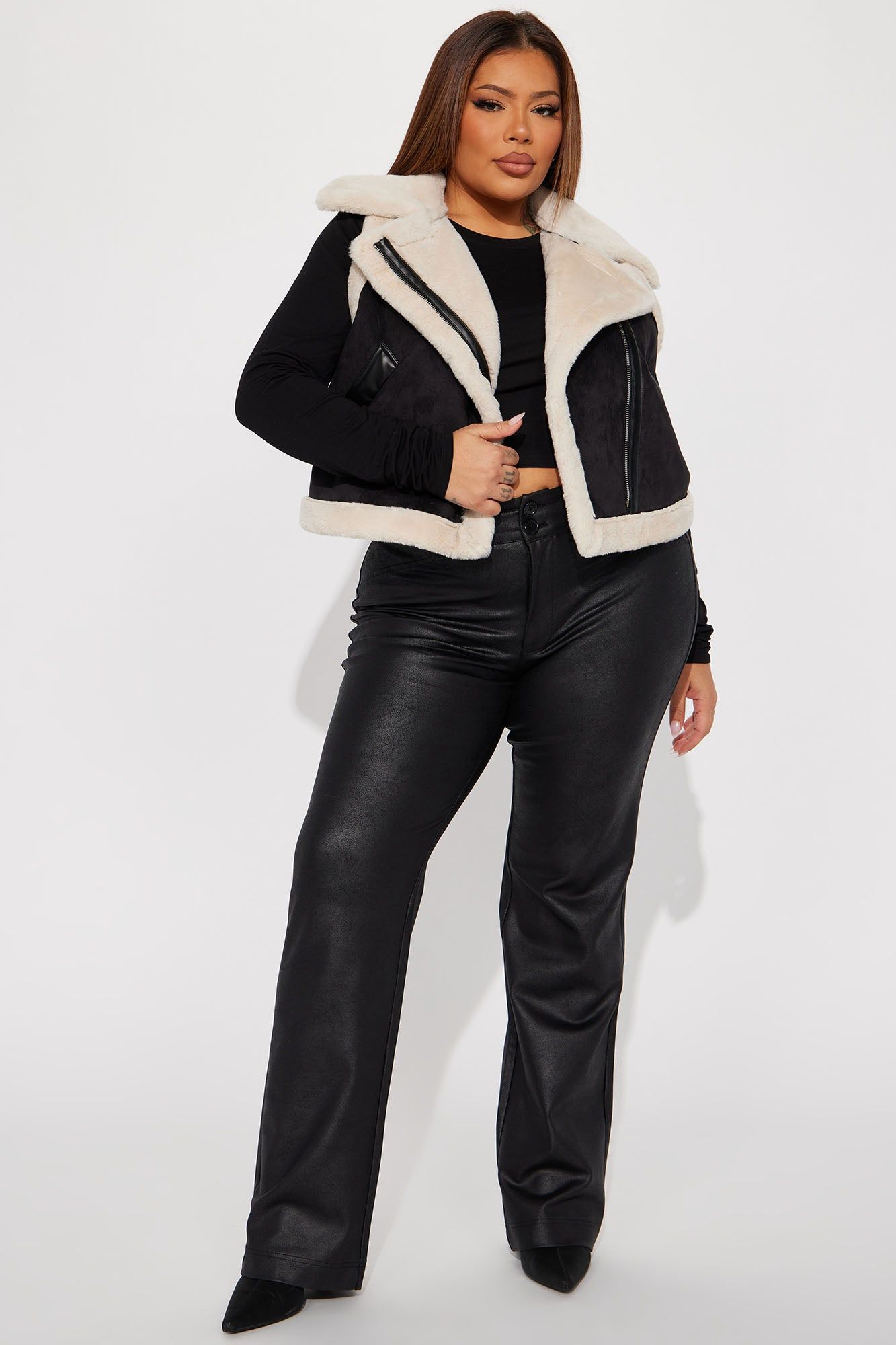 Cold Night Out Shearling Vest - Black sold by Fashion Nova product image thumbnail 5