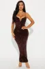 Wilma Sequin Maxi Dress - Chocolate sold by Fashion Nova