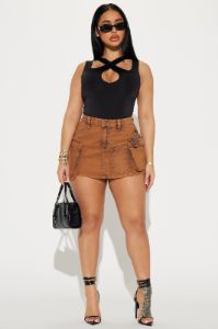 Hard To Catch Cut Out Bodysuit - Black sold by Fashion Nova