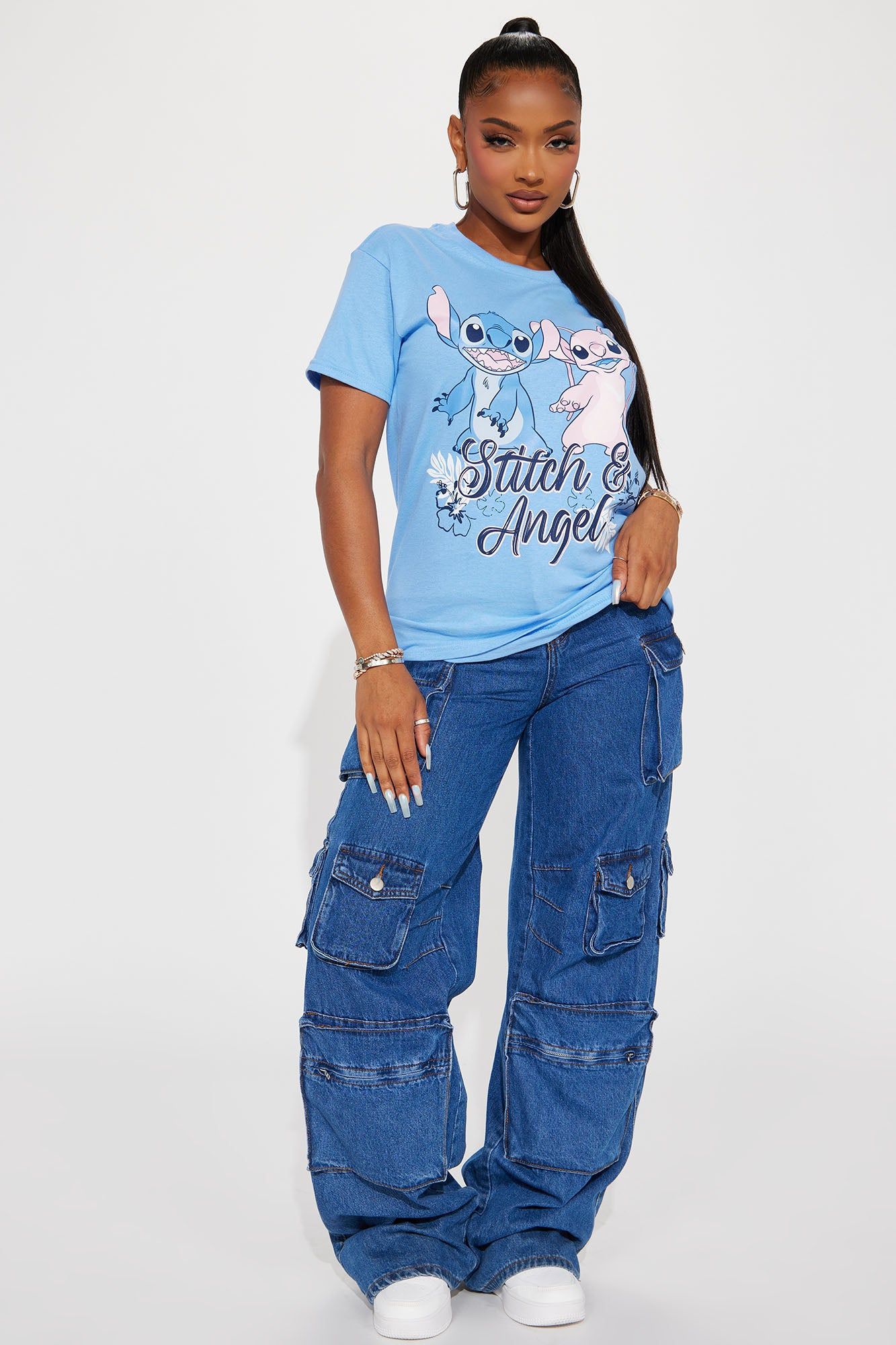 Stitch & Angel Graphic Tee - Blue sold by Fashion Nova product image thumbnail 2