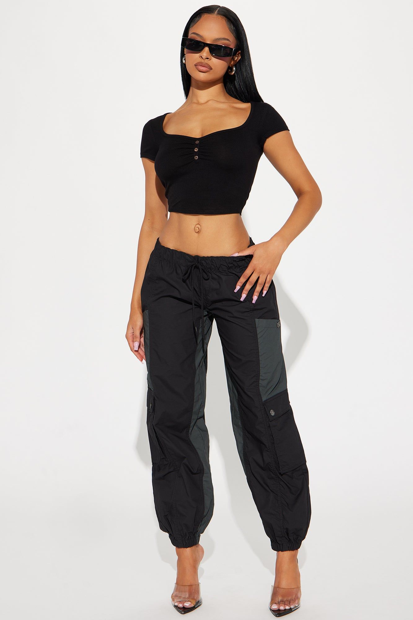 Charlie Ribbed Top - Black sold by Fashion Nova product image thumbnail 2