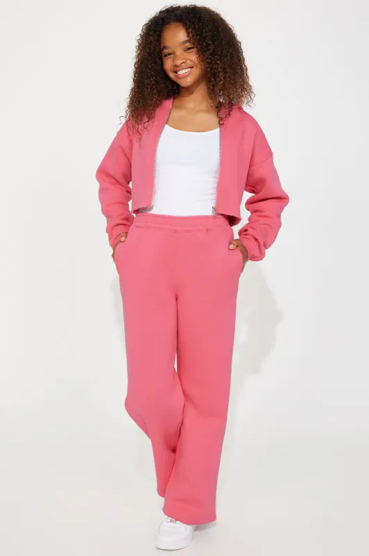 Mini On The Go Fleece Pant Set - Pink sold by Fashion Nova
