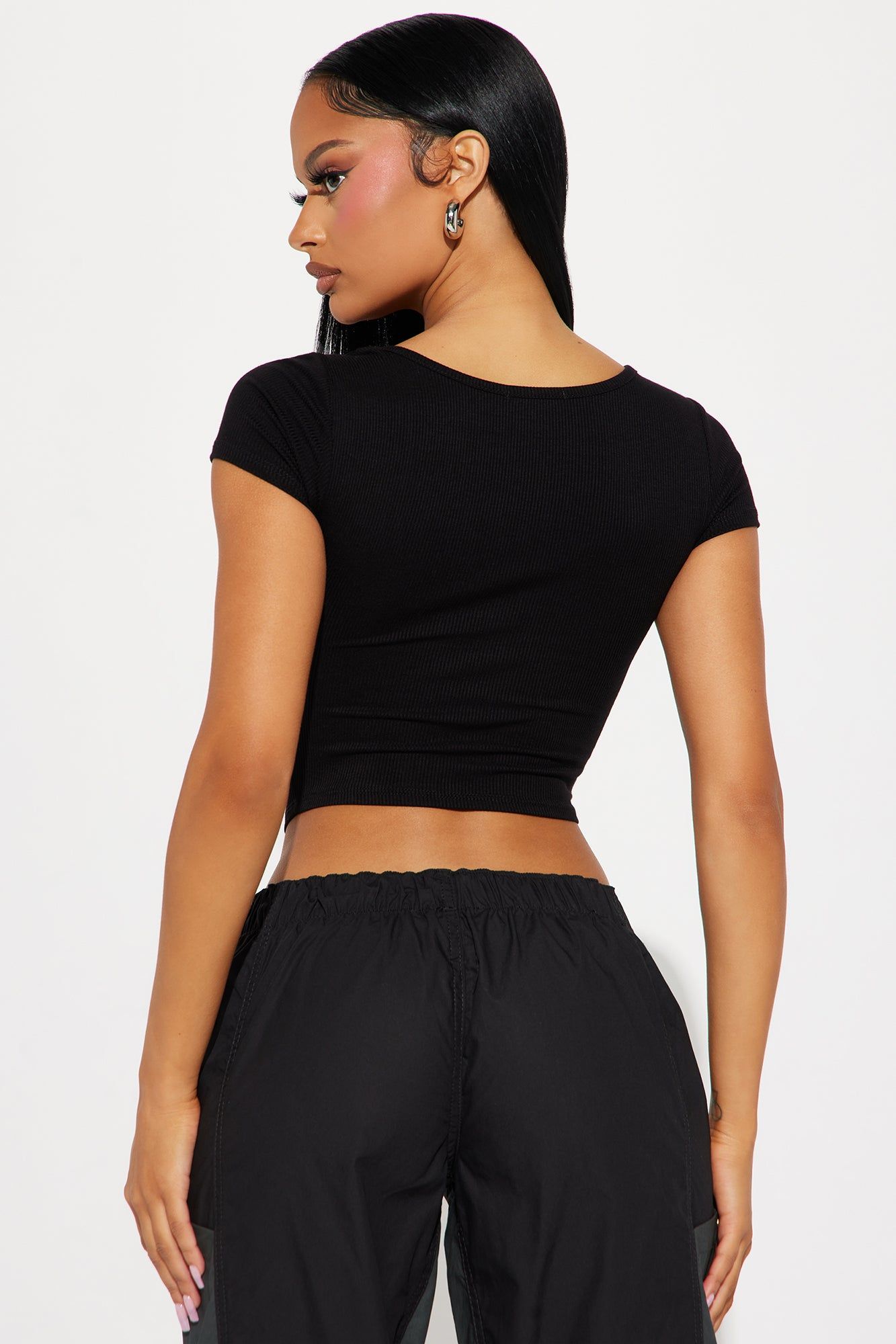 Charlie Ribbed Top - Black sold by Fashion Nova product image thumbnail 3