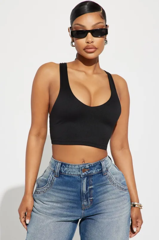 Paige Racer Back Top - Black sold by Fashion Nova