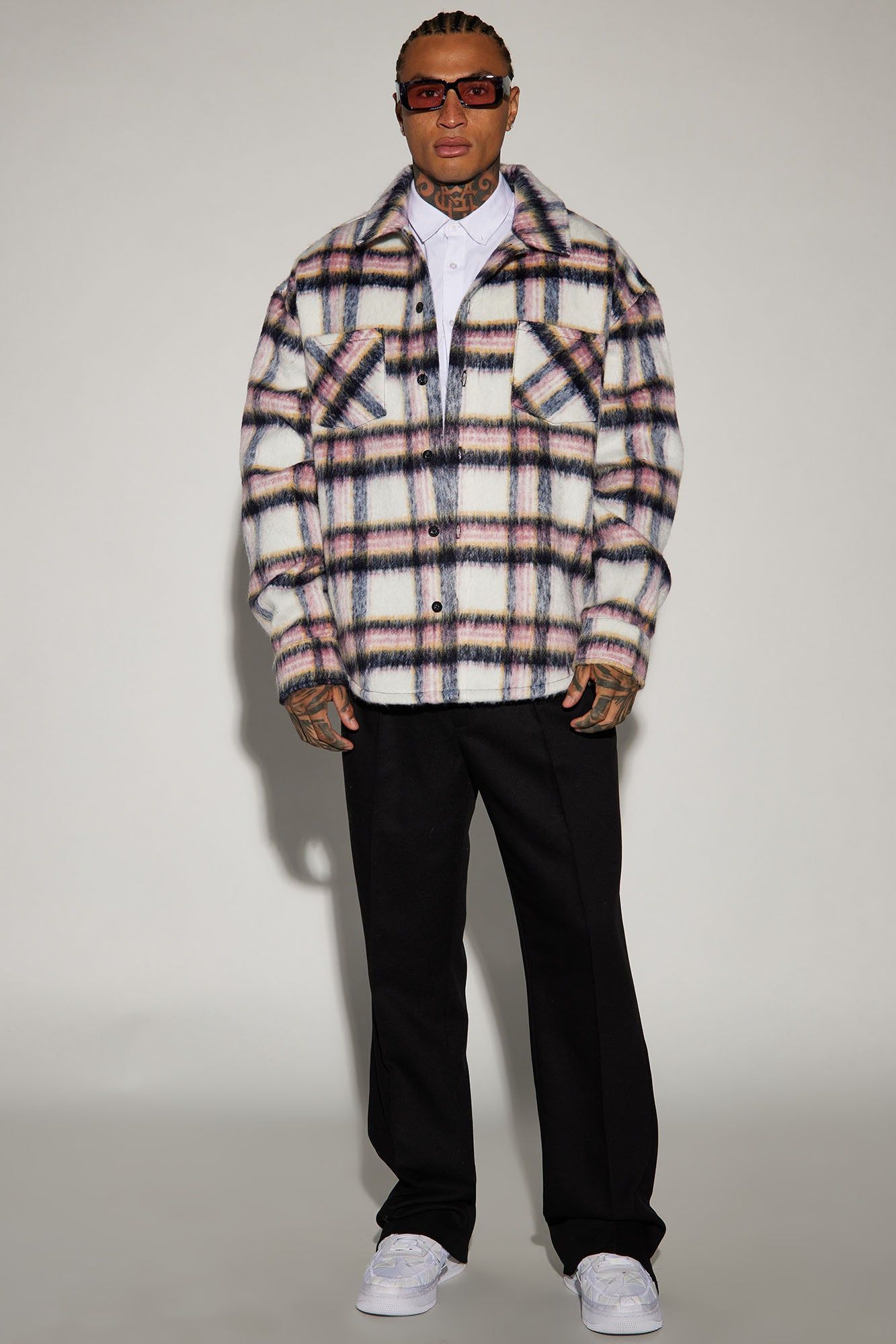 On The Fly Shacket - Pink/combo sold by Fashion Nova product image thumbnail 2