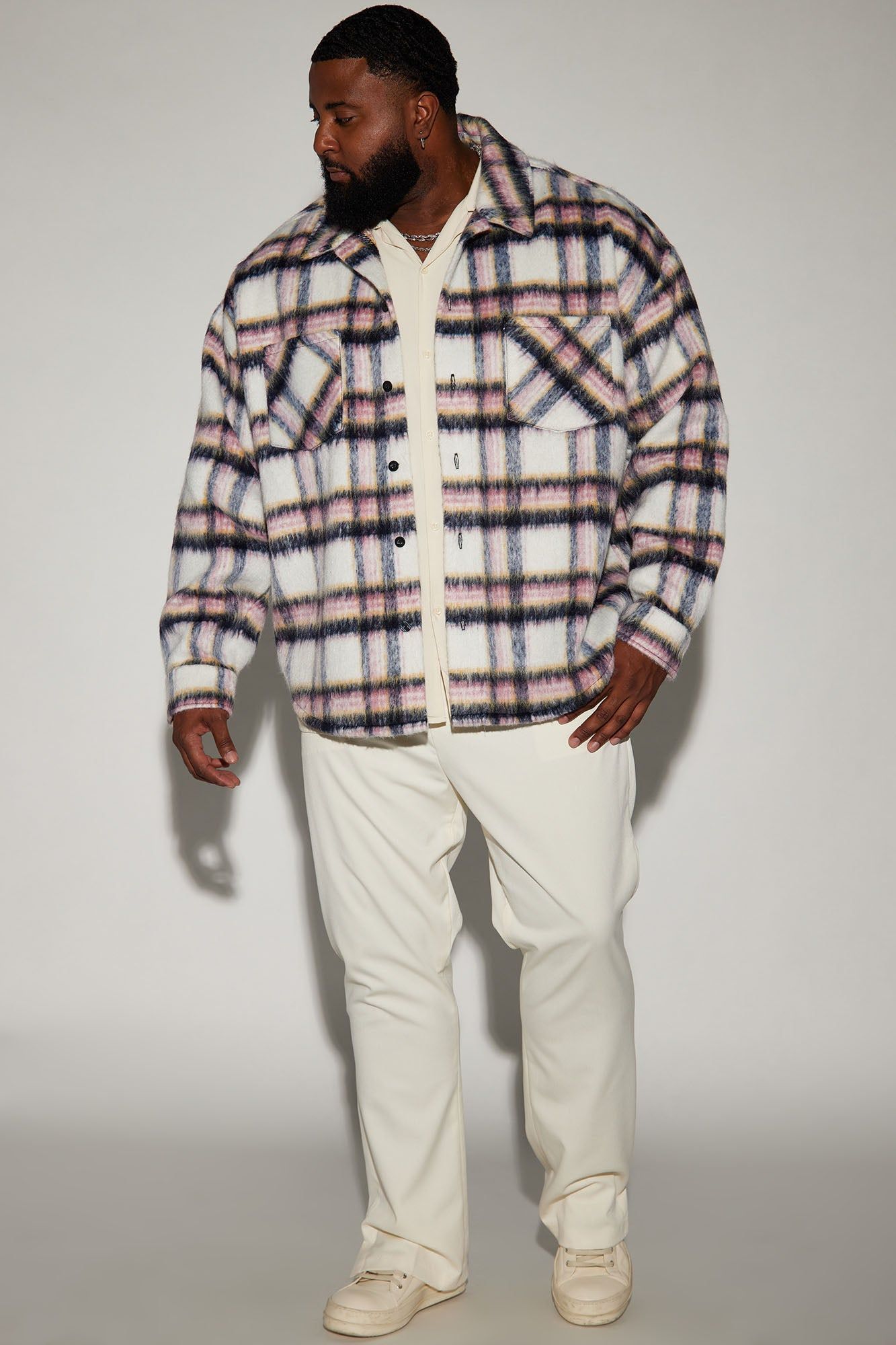 On The Fly Shacket - Pink/combo sold by Fashion Nova product image thumbnail 5