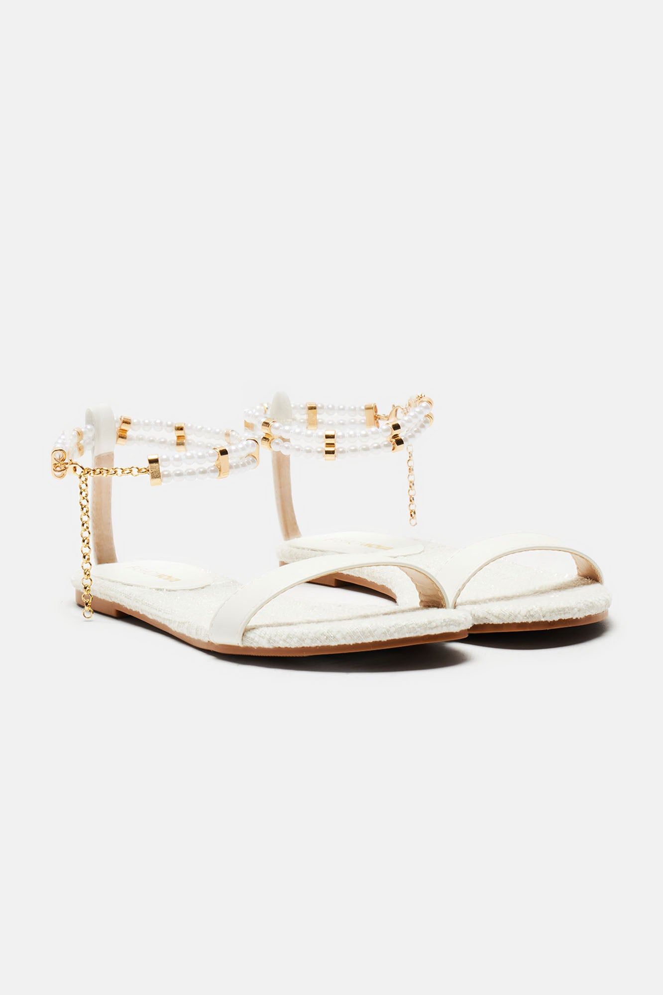 Garden Tea Party Flat Sandals - White sold by Fashion Nova product image thumbnail 3