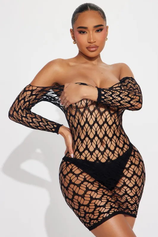 Tammy Fishnet Dress Bodystocking - Black sold by Fashion Nova