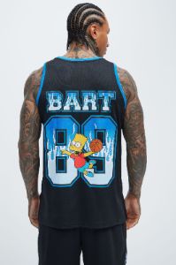 Bart In Flames Tank - Black sold by Fashion Nova
