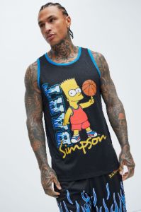 Bart In Flames Tank - Black sold by Fashion Nova