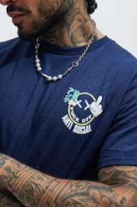 Don't Bother Me Short Sleeve Tee - Navy sold by Fashion Nova