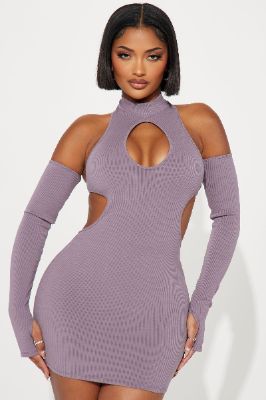 Nia Snatched Mini Dress - Bark Brown made by Fashion Nova