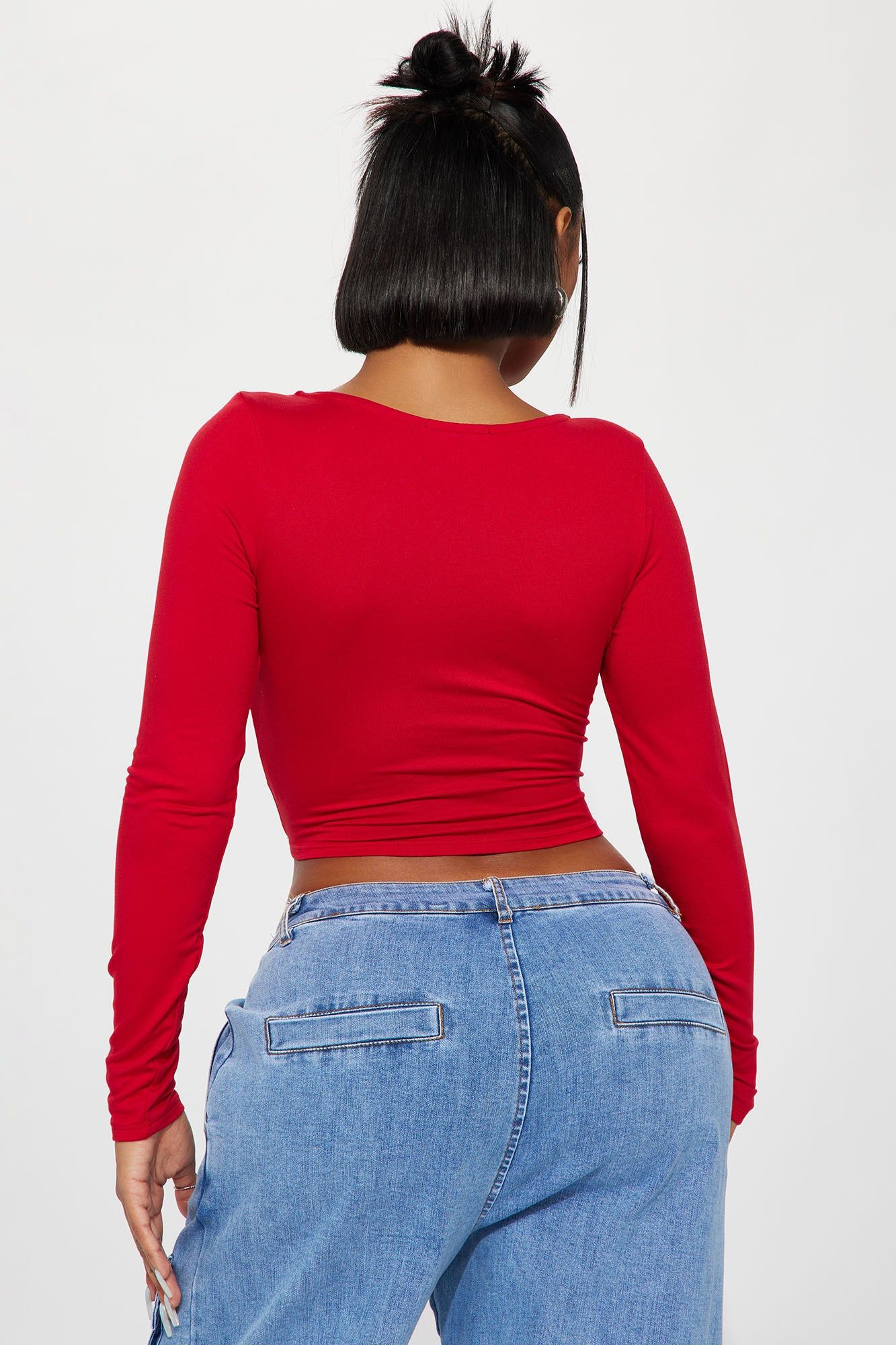 Angelica Scoop Neck Top - DarkRed sold by Fashion Nova product image thumbnail 3