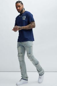 Don't Bother Me Short Sleeve Tee - Navy sold by Fashion Nova