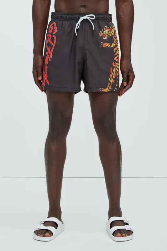 Ed Hardy Tiger Swim Trunks - Black sold by Fashion Nova