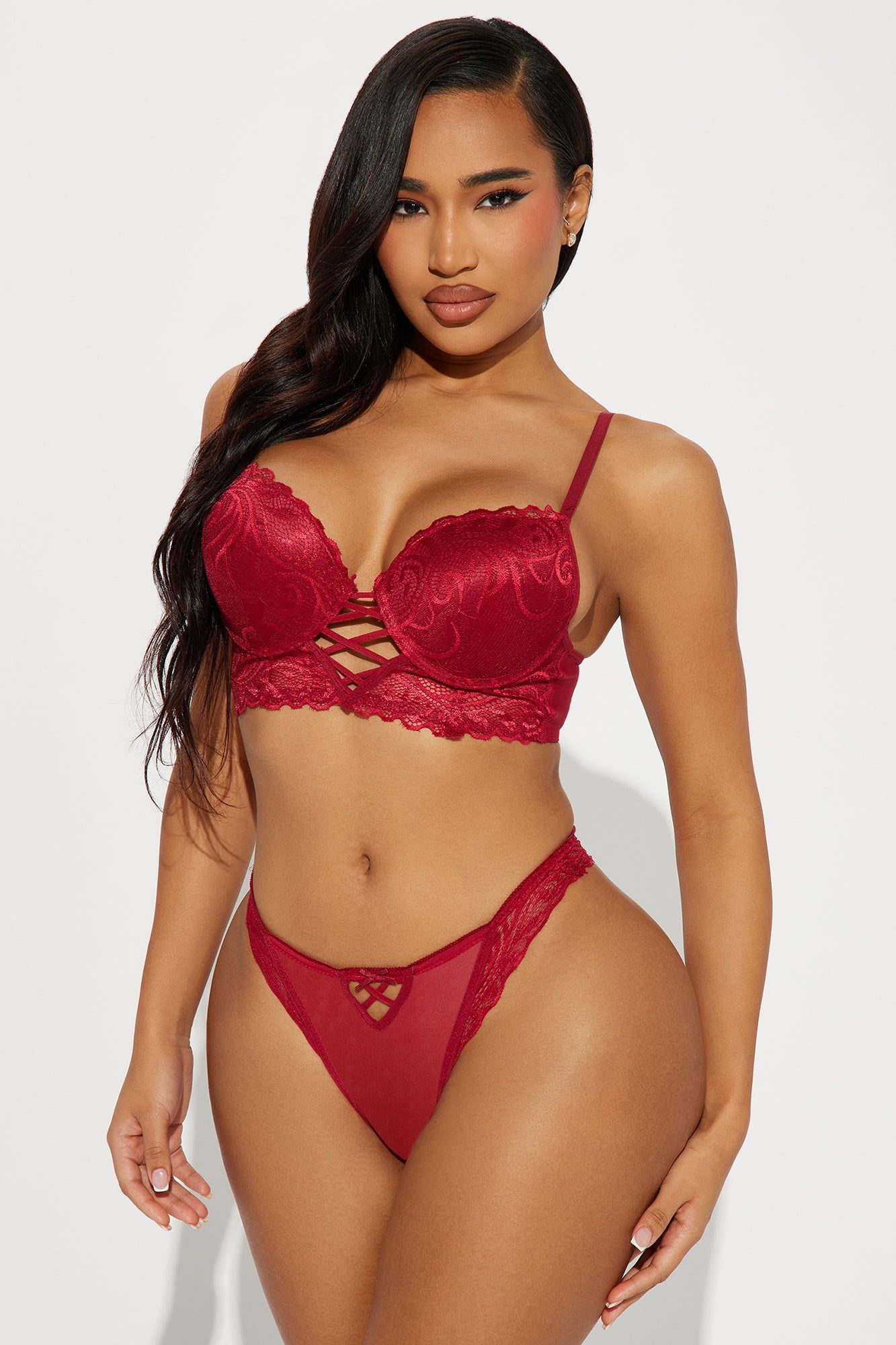 Tied Down Tulle Bow Bra And Panty Set - Black sold by Fashion Nova product image thumbnail 3