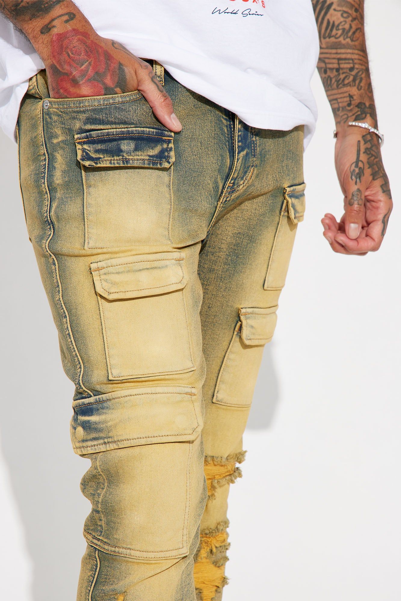 Catch My Drive Vintage Stacked Skinny Flare Jeans - Vintage Blue Wash sold by Fashion Nova product image thumbnail 4