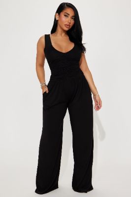 Flirtacious Ways Jumpsuit  - Black sold by Fashion Nova