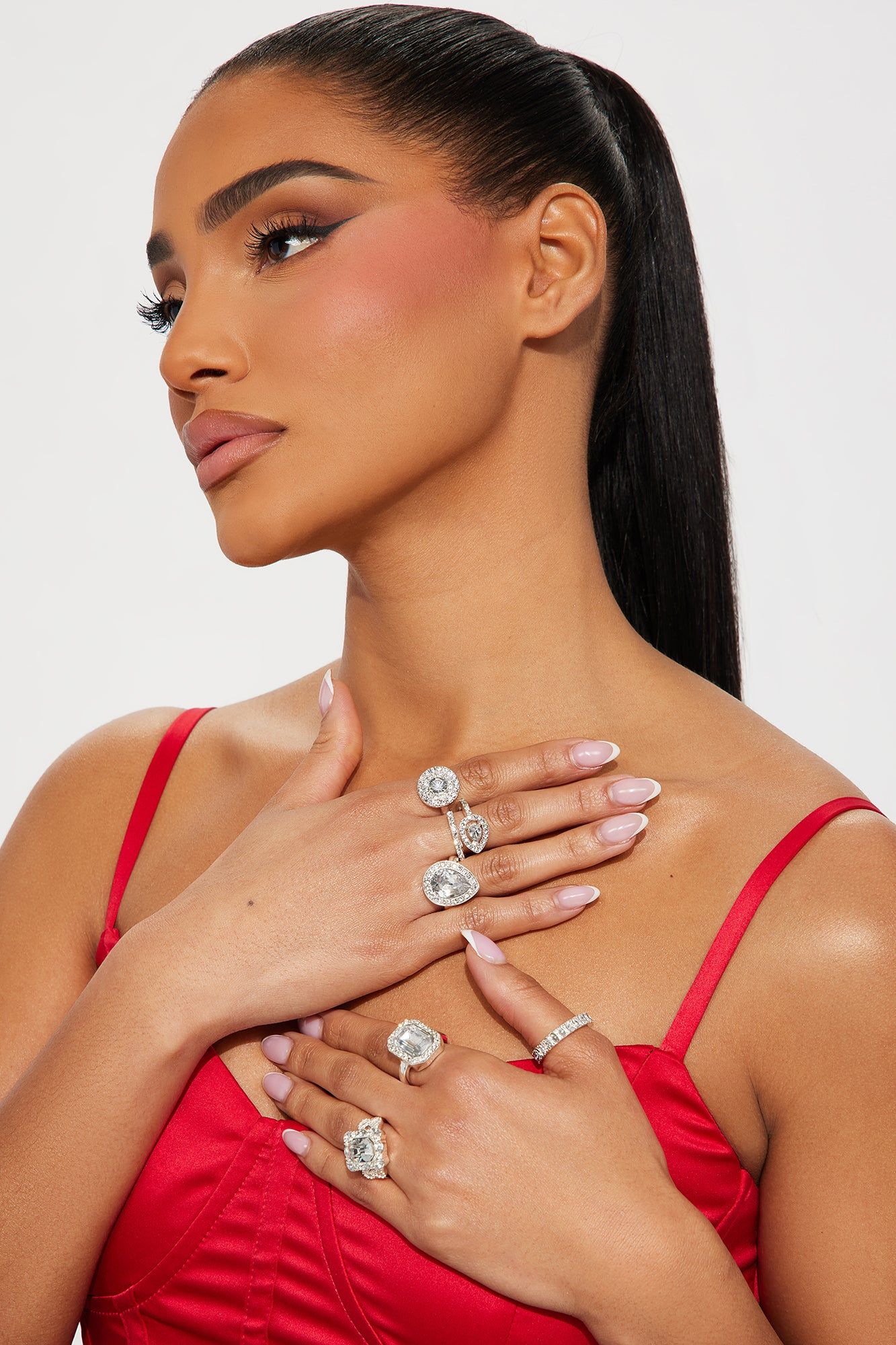 Our Love Is Priceless 6 Piece Ring Set - Silver sold by Fashion Nova product image thumbnail 3